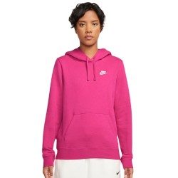 Women's jumper Nike Sportswear Club Fleece Pullover Hoodie - fireberry/white