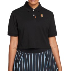 Women's polo T-shirt Nike Polo 2.0 Heritage W - black/brilliant orange