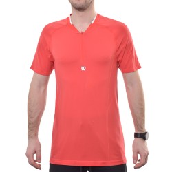 Men's Polo T-shirt Wilson Players Seamless Zip Henley 2.0 - infared