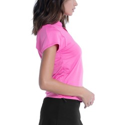 Women's T-shirt Lucky in Love Prep It Up Ruche Me Along Short Sleeve - taffy