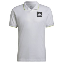 Men's Polo T-shirt Adidas Paris Heat.Rdy Tennis Freelift Polo M - white/pulse lime