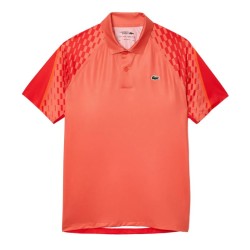 Men's Polo T-shirt Lacoste Tennis x Novak Djokovic Tricolour Polo Shirt - orange/red/orange