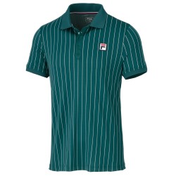Men's Polo T-shirt Fila Polo Stripes - deep teal/white
