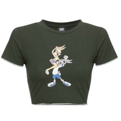 Women's T-shirt Ellesse Tweetest Crop T-Shirt - dark green