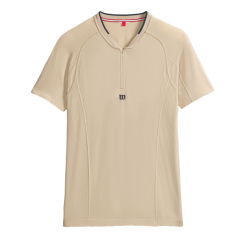 Men's Polo T-shirt Wilson Players Seamless Zip Henley 2.0 - safari