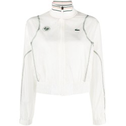 Women's jumper Lacoste Sport Roland Garros Edition Post-Match Cropped Jacket - white/green