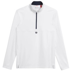 Men's long sleeve T-shirt Wilson Elevate Performance 1/2 Zip - bright white