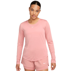 Women's long sleeve T-shirt Nike Dri-FIT One Standard Fit Top - red stardust/white