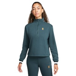 Women's jumper Nike Court Dri-Fit Heritage Fleece - deep jungle/deep jungle