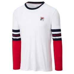 Men's long sleeve T-shirt Fila Longsleeve Tom - white/fila navy/fila red