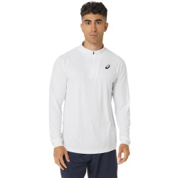 Men's long sleeve T-shirt Asics Men Court 1/2 Zip Long Sleeve Top - brilliant white/brilliant white