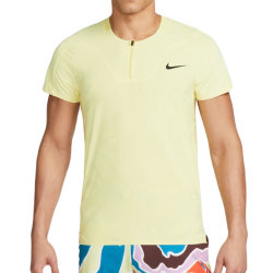 Men's Polo T-shirt Nike Court Dri-Fit Adventage Slam Tennis Polo - lemon chiffon/black