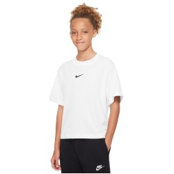 Girls' T-shirt Nike Kids Sportswear Essential Boxy T-Shirt - white/black