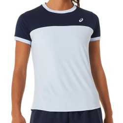 Women's T-shirt Asics Court Short Sleeve Top - soft sky/midnight
