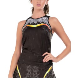 Women's top Lucky in Love Paisley In Love Paisley For You Tie Back Tank - black