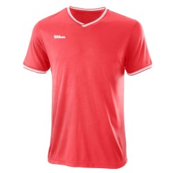 Men's T-shirt Wilson Team II High V-neck Men - fiery coral