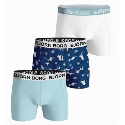 Men's Boxers Bj_rn Borg Cotton Stretch Boxer 3P - white/print/mint