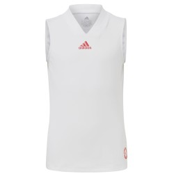 Girls' T-shirt Adidas Q3 Match Tank - white/scarlet