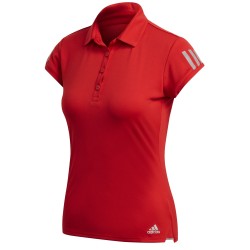 Women's polo T-shirt Adidas W Club 3 Stripes Polo - scarlet