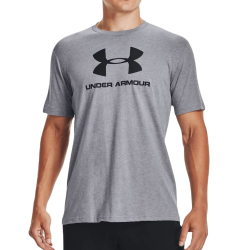 Men's T-shirt Under Armour Sportstyle Logo SS - steel light heather/black