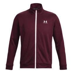 Men's Jumper Under Armour Sportsyle Tricot Jacket - dark maroon/white