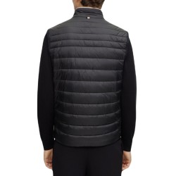Men's vest BOSS x Matteo Berrettini Water-Repellent Padded Gilet With 3D Logo Tape - black