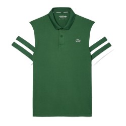 Men's Polo T-shirt Lacoste Ultra-Dry Colourblock Tennis Polo Shirt - green/white