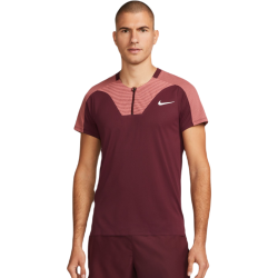 Men's Polo T-shirt Nike Dri-Fit Advantage Slam Tennis Polo - night maroon/white