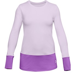 Girls' T-shirt Under Armour ColdGear Long Sleeve Crew - crystal lilac