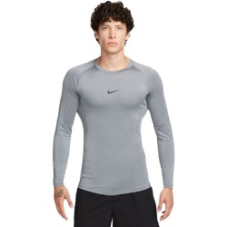 Men’s compression clothing Nike Pro Dri-FIT Tight Long-Sleeve Fitness Top - smoke grey/black