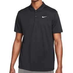 Men's Polo T-shirt Nike Men's Court Dri-Fit Solid Polo - black/white