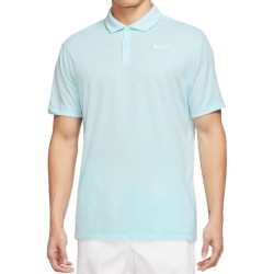 Men's Polo T-shirt Nike Men's Court Dri-Fit Solid Polo - glacier blue/white
