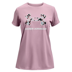 Girls' T-shirt Under Armour Girls' UA Tech Big Logo Short Sleeve - mauve pink/white