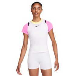 Women's T-shirt Nike Court Dri-Fit Advantage Top - white/playful pink/black/black