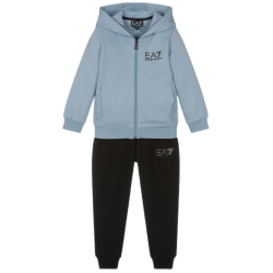 Boys' tracksuit EA7 Boys Jersey Tracksuit - l.blue/black