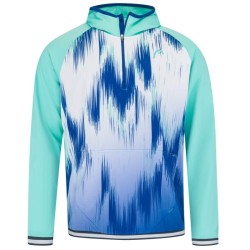 Men's Jumper Head Topspin Hoodie - turquoise/print vision