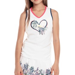 Girls' T-shirt Lucky in Love Palms D'Amour Tank - white