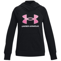 Girls' jumper Under Armour Girls' UA Rival Fleece Big Logo Hoodie - black/pink edge