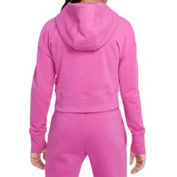 Girls' jumper Nike Sportswear FT Crop Hoodie - active fuchsia/white