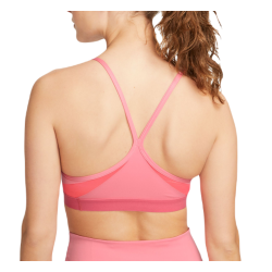 Women's bra Nike Indy Bra V-Neck - coral chalk/hot punch/sea coral/white