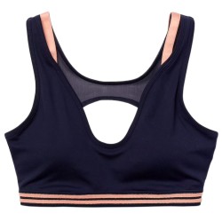 Women's bra Lacoste Contrast Accents And Cut-Outs Sports Bra - navy blue/pink/navy blue