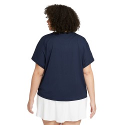 Women's T-shirt Nike Court Dri-Fit Victory Top SS Plus Line W - obsidian/white