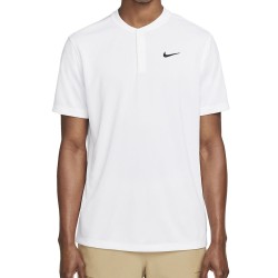Men's Polo T-shirt Nike Men's Court Dri-Fit Blade Solid Polo - white/black