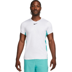 Men's T-shirt Nike Court Dri-Fit Advantage Printed Tennis Top - white/washed teal/black