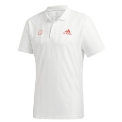 Men's Polo T-shirt Adidas Freelift Polo ENG M - white/scarlet