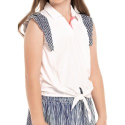 Girls' T-shirt Lucky in Love Santa FE Glow Bandelier Tie Polo - white