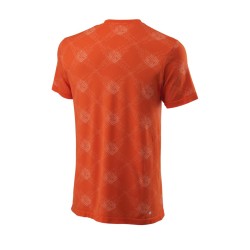 Men's Polo T-shirt Wilson Power Seamless Henley III M - fiesta/white