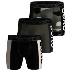 Men's Boxers Bj_rn Borg Performance Boxer Panel 3P - black/green/print