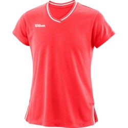 Girls' T-shirt Wilson Team II V-Neck G - fiery coral