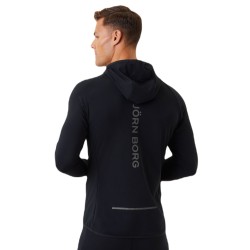 Men's Jumper Bj_rn Borg Running Mid Layer Hood - black beauty